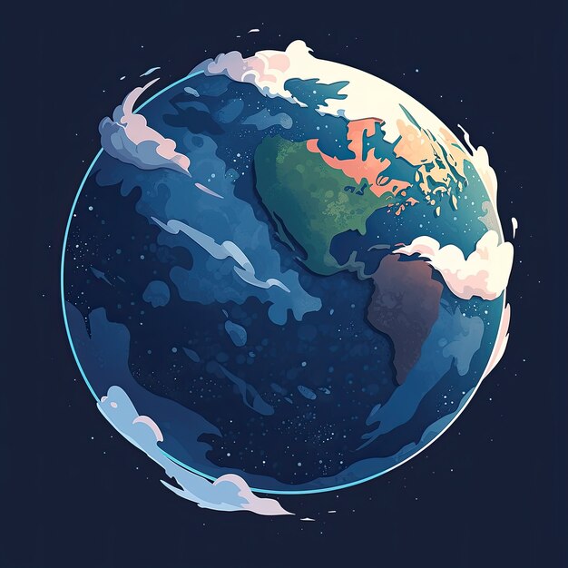 Planeet aarde in cartoon stijl
