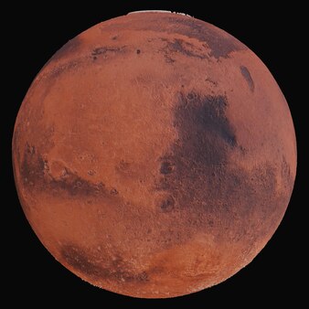 Planeet mars. geïsoleerd op zwarte achtergrond. elementen van deze afbeelding geleverd door nasa. 3d illustratie