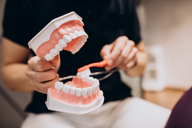Plastic kaak bij een tandheelkundige kliniek
