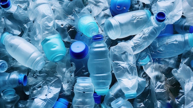 Plasticflessen recyclen achtergrondconcept