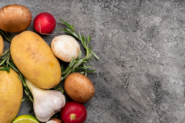 Plat eten frame met kopie-ruimte