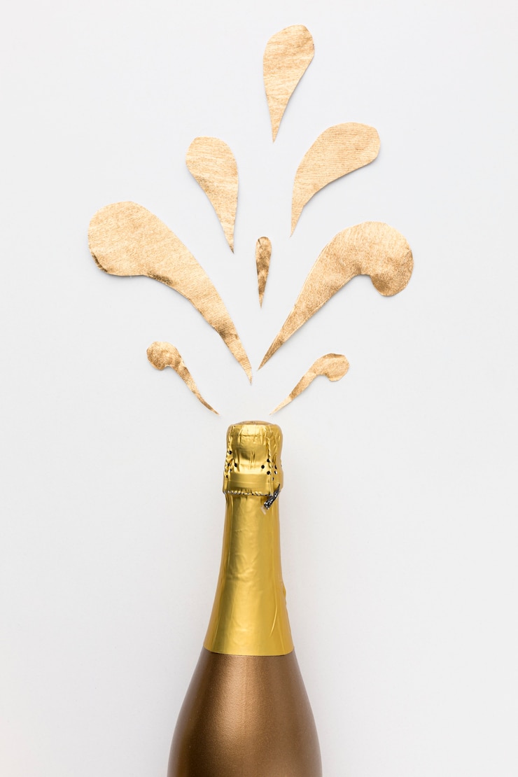 Gratis Foto plat lag champagnefles
