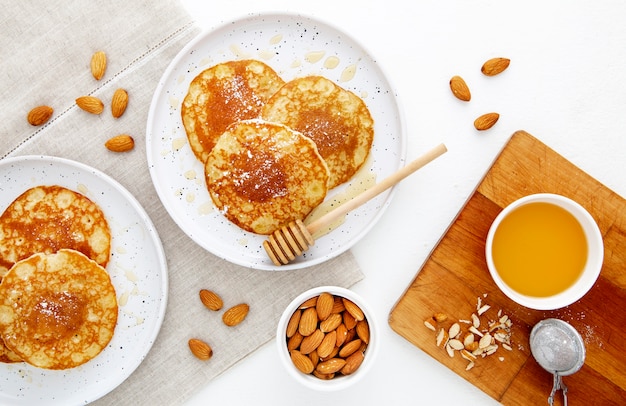 Plat lag heerlijke pannenkoeken