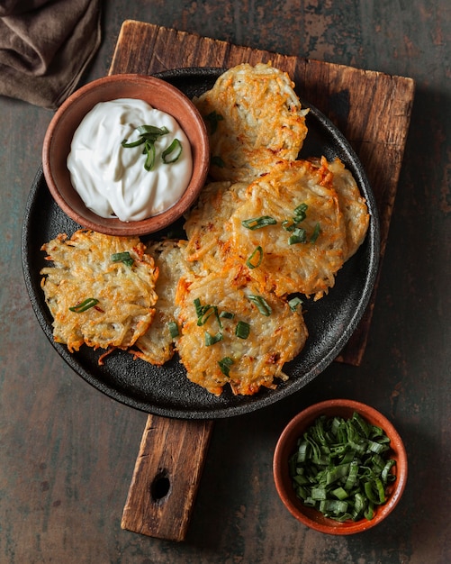 Plat lag smakelijke joodse voedselsamenstelling