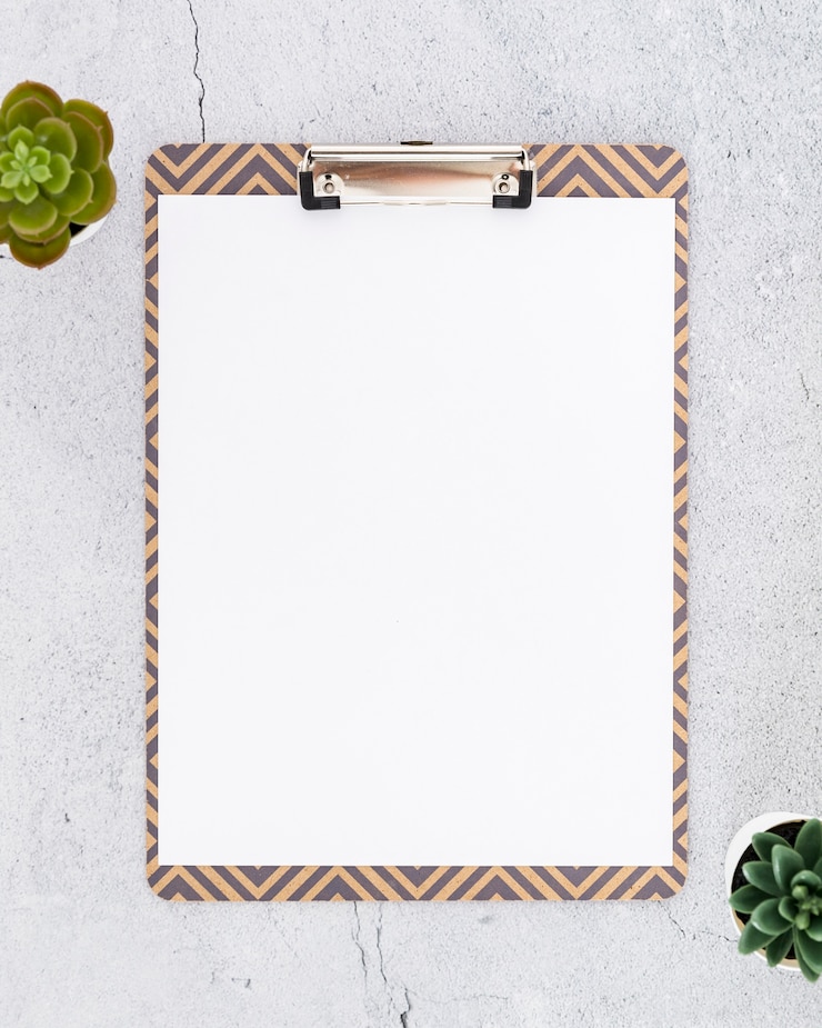 Gratis Foto plat lag van leeg menu met vetplanten