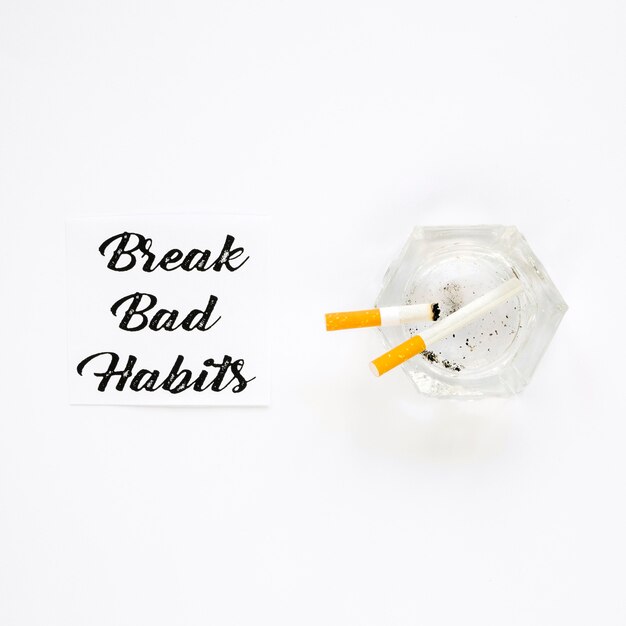 Plat leggen van pauze slechte gewoonte concept