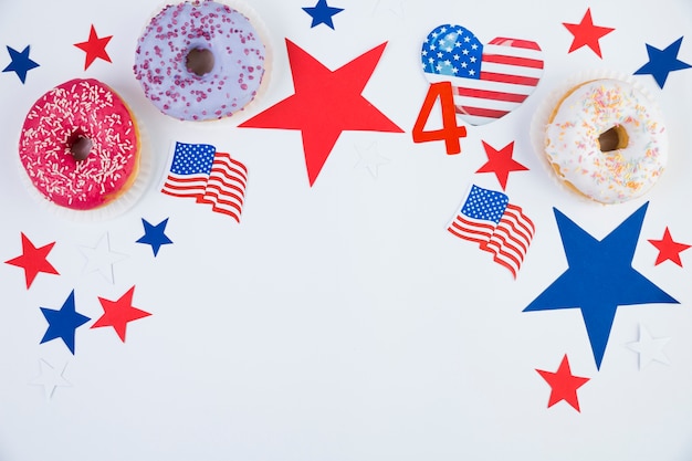 Gratis foto plat leggen van usa independence day-accessoires