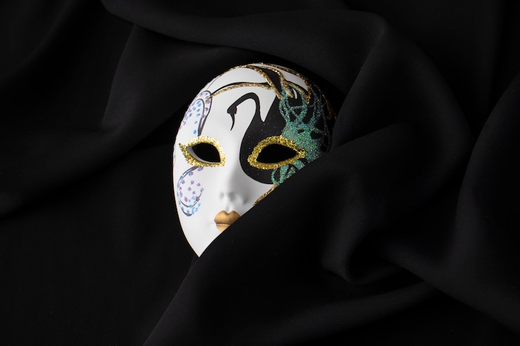 Gratis Foto platliggend theatermasker stilleven