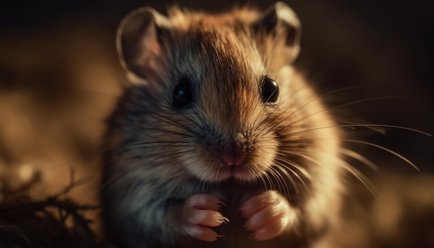 Pluizig klein konijn dat camera schattig generatieve ai bekijkt