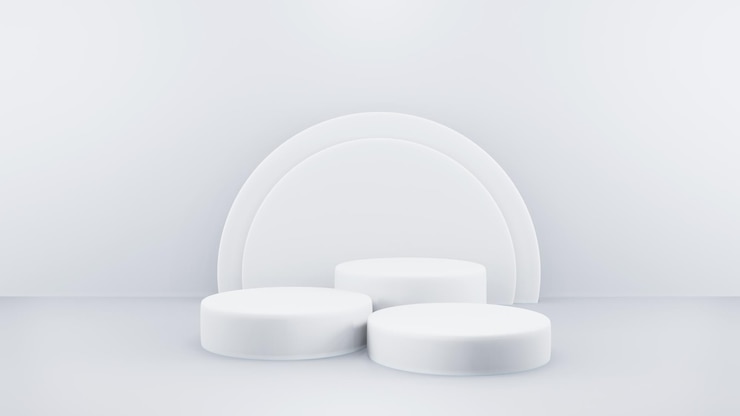 Gratis Foto podium in abstracte witte compositie voor productpresentatie d render d illustratie