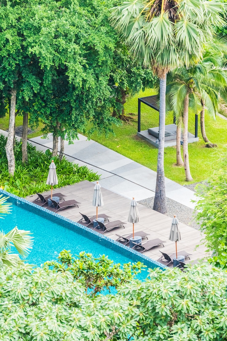 Gratis Foto pool en hangmatten