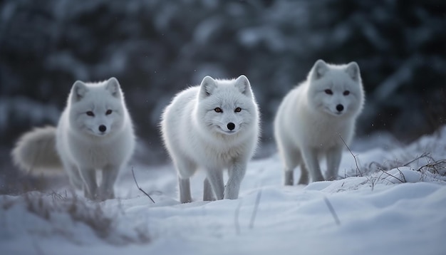 Gratis foto poolvos in de sneeuw