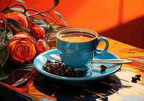 Gratis foto pop art koffie illustratie