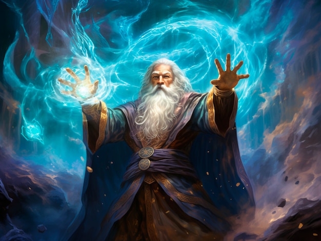 Gratis foto portrait of fantasy wizard character