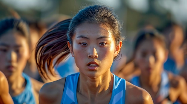 Gratis foto portrait of female athlete competing in the olympic games