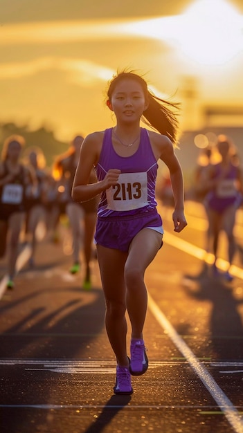 Gratis foto portrait of female athlete competing in the olympic games