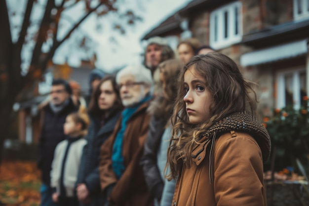 Gratis foto portrait of multi-generational family sharing a house due to unaffordable price increase in the housing market