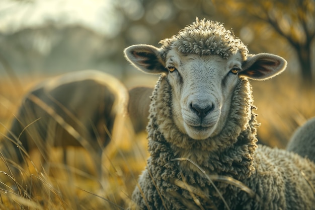 Gratis foto portrait of people in charge of a sheep farm