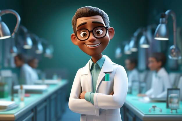 Portret van 3d mannelijke arts