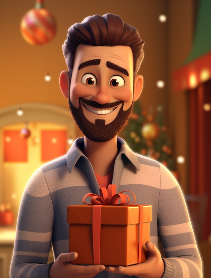 Gratis Foto portret van de mens tijdens kerstvieringen