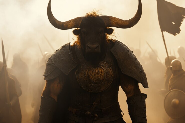Gratis Foto portret van de mythologische minotaurus