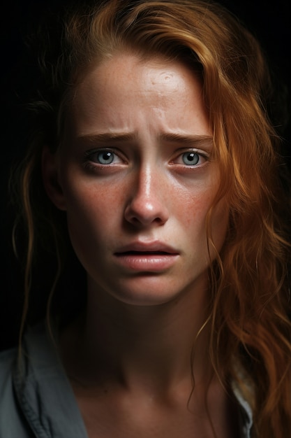 Portret van depressieve vrouw