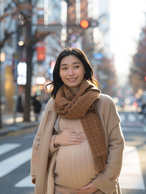 Portret van een Aziatische zwangere vrouw