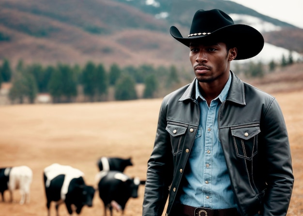 Portret van een cowboy met een niet scherpe achtergrond