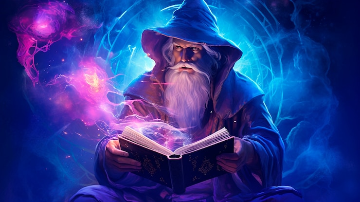 Gratis Foto portret van een fantasie tovenaar personage