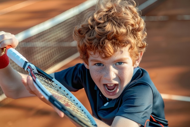 Gratis foto portret van een jonge persoon die professioneel tennis speelt