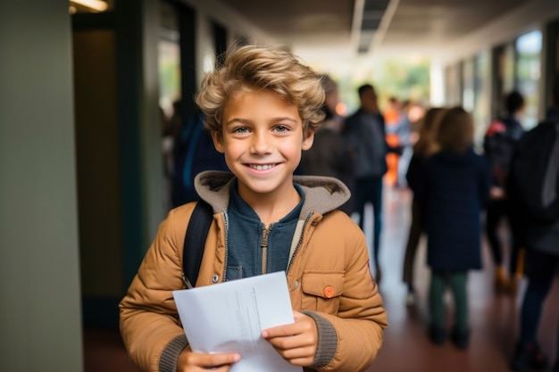 Gratis foto portret van een jonge student die naar school gaat