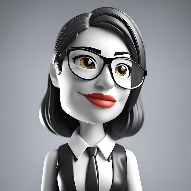 Gratis foto portret van een jonge zakenvrouw met een bril 3d rendering