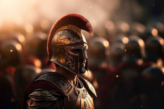 Portret van een krijger uit het oude romeinse rijk