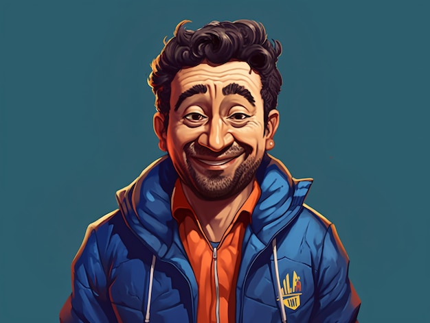 Portret van een man in cartoon-stijl