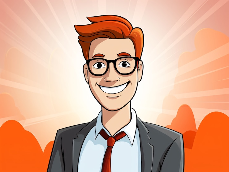 Gratis Foto portret van een man in cartoon-stijl