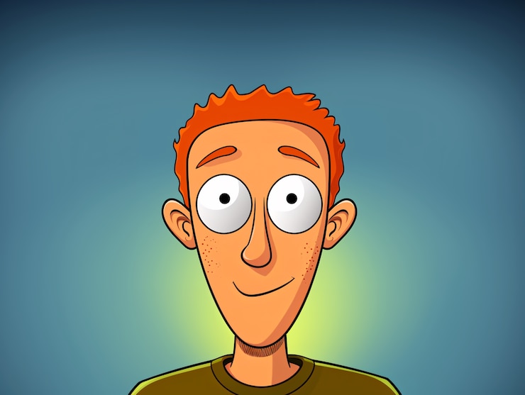 Gratis Foto portret van een man in cartoon-stijl