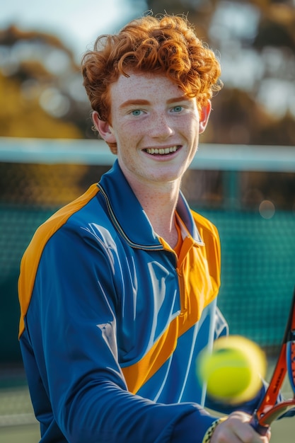 Portret van een mannelijke tennisspeler