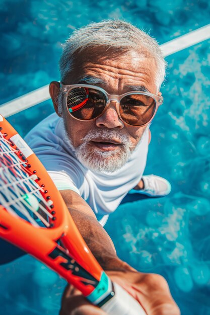 Portret van een mannelijke tennisspeler