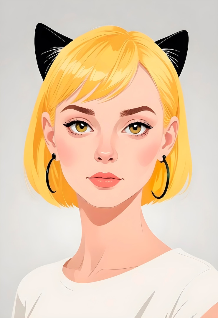 Gratis Foto portret van een mooie cartoonvrouw