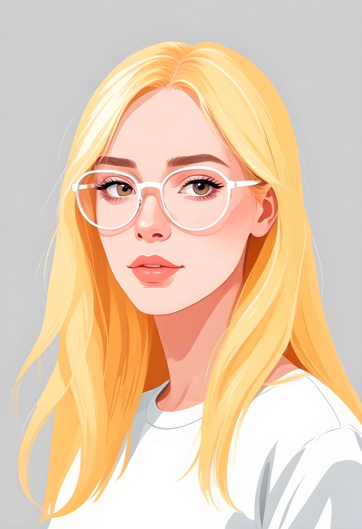 Gratis Foto portret van een mooie cartoonvrouw