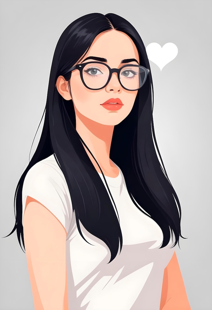 Gratis Foto portret van een mooie cartoonvrouw