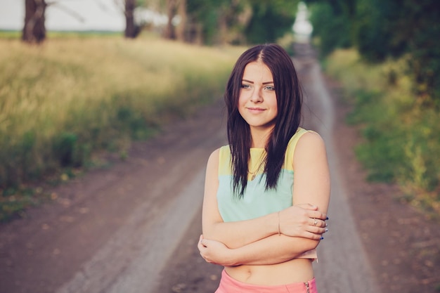 Portret van een mooie jonge blanke vrouw