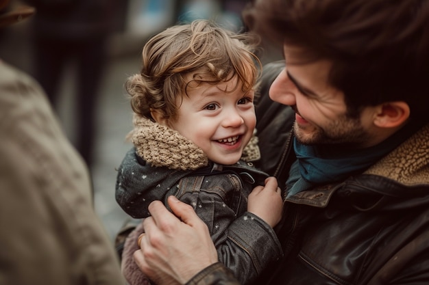 Gratis foto portret van een niet-traditioneel gezin met een alleenstaande vader