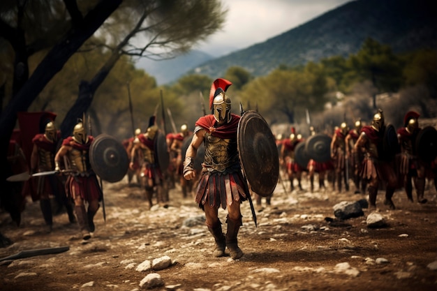Portret van een oude Griekse strijder