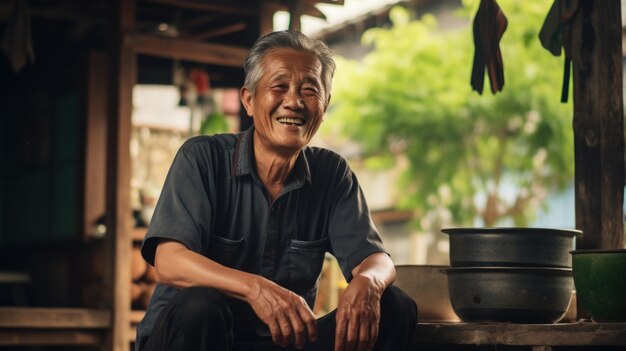 Portret van een oude man uit de voorkant