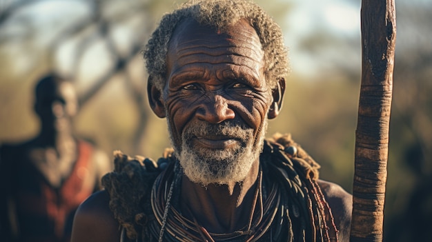 Portret van een oude man uit de voorkant