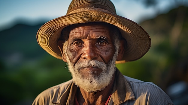 Gratis foto portret van een oude man uit de voorkant