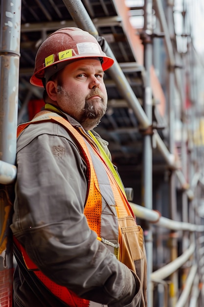 Portret van een persoon die in de bouw werkt