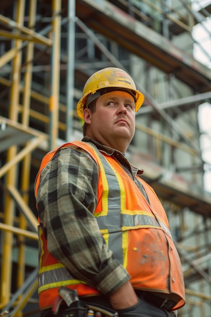 Portret van een persoon die in de bouw werkt