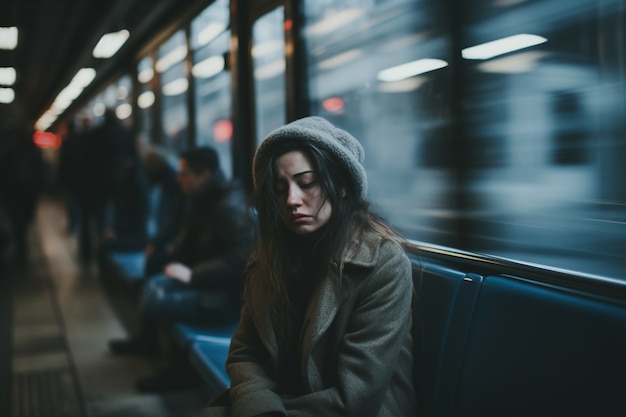 Portret van een persoon met depressie